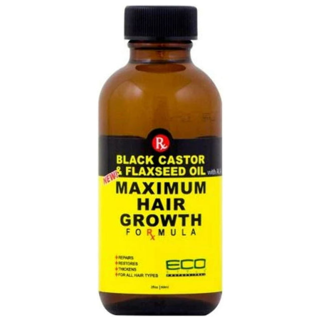 Eco Style Black Castor & Flaxseed Oil Maximum Hair Growth Oil 2oz