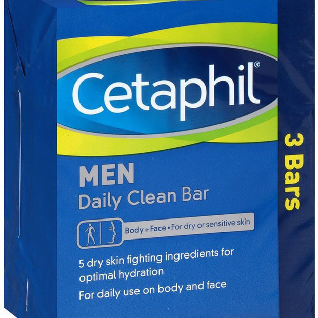 Cetaphil 3pk Bar Soap Daily Clean Soap For Men 4.5oz