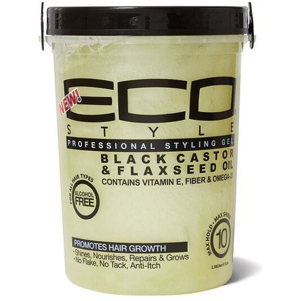 Eco Style Styling Gel Black Castor & Flaxseed Oil 5Lbs