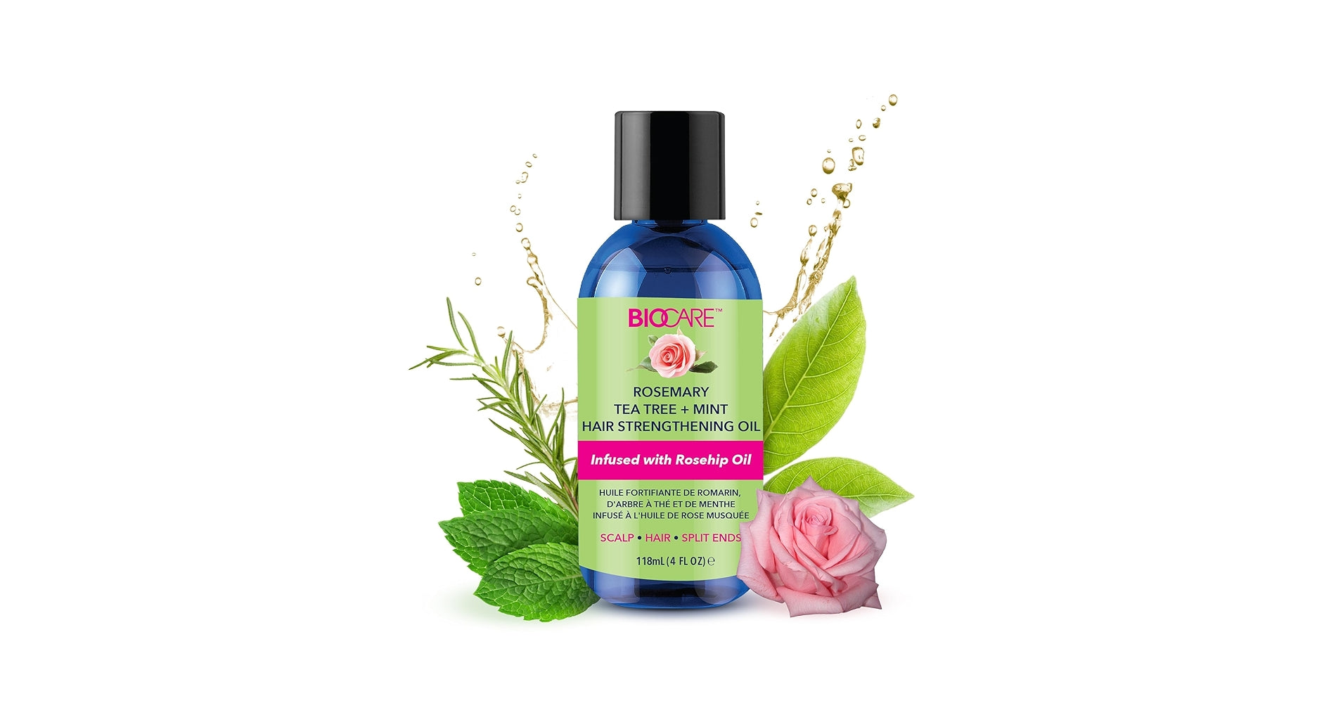 Biocare Labs Rosemary Mint Oil Infused with Rosehip Oil 4oz
