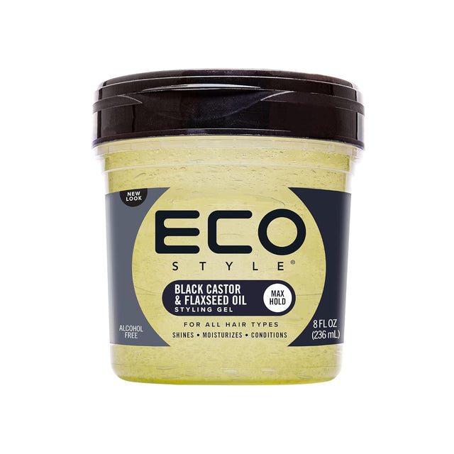 Eco Style Styling Gel Black Castor & Flaxseed Oil 8oz
