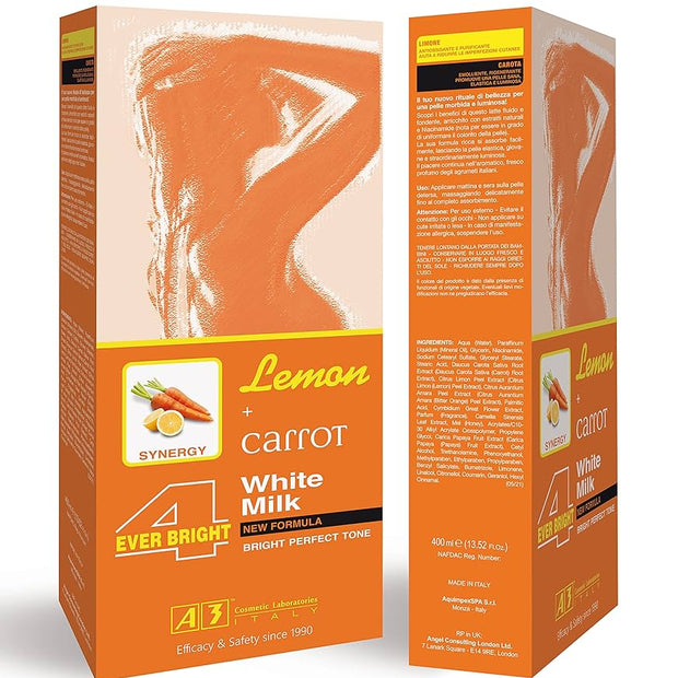 A3 Body Milk Lemon + Carrot Milk 400ml