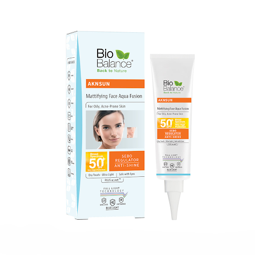 Bio Balance Aknsun Face Cream Mattifying Face Aqua Fusion SPF50+ 40ml