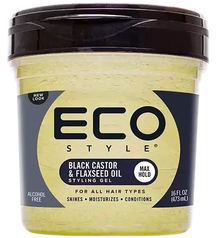 Eco Style Styling Gel Black Castor & Flaxseed Oil Gel 16oz