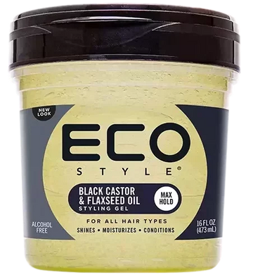 Eco Style Styling Gel Black Castor & Flaxseed Oil Gel 16oz
