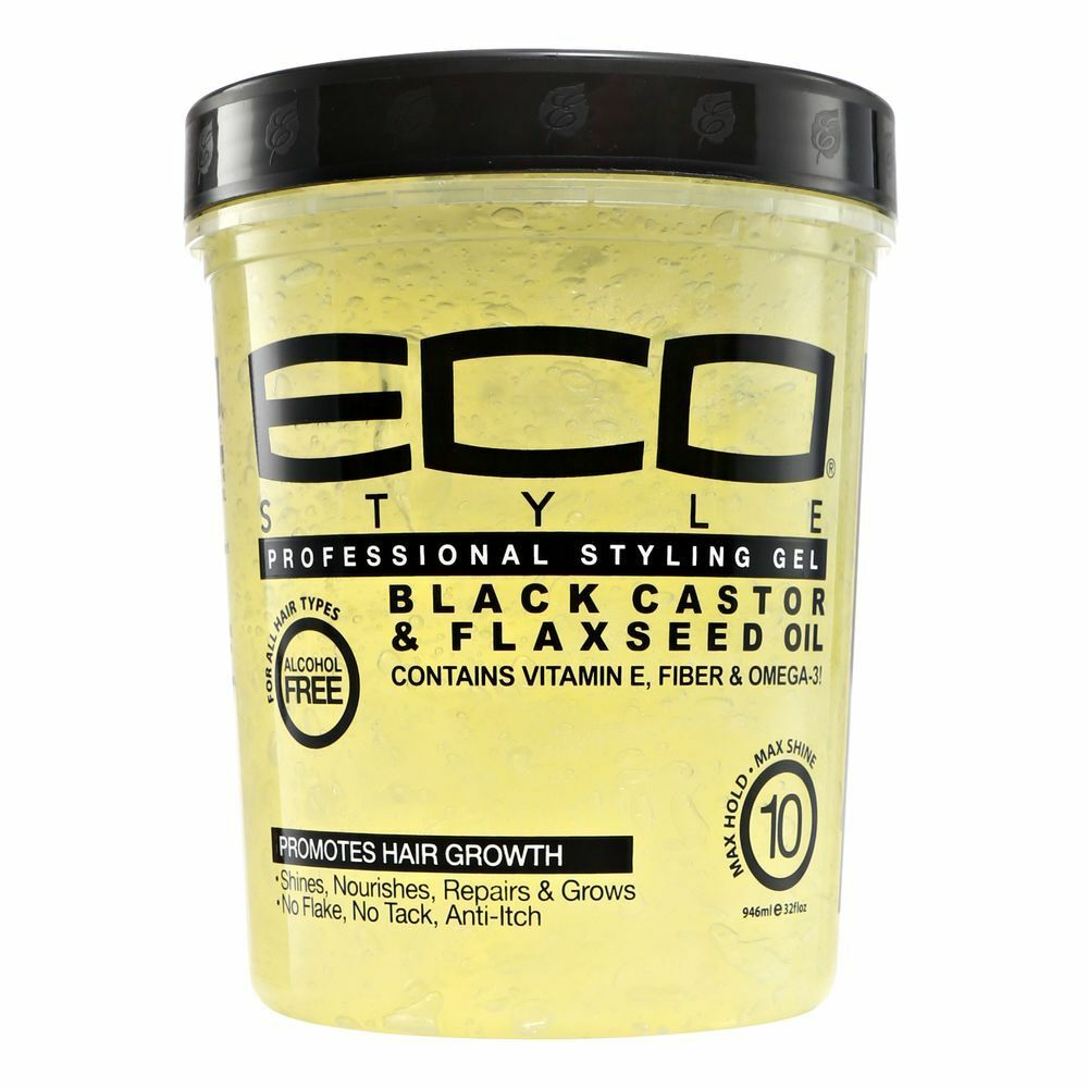 Eco Style Styling Gel Black Castor Oil Flaxseed 32oz